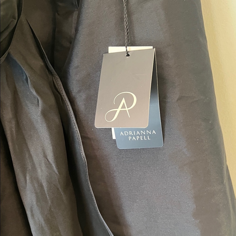 Adrianna Papell Elegant Black Maxi Skirt with Tie Detail and Pockets Sz 14 - Picture 2 of 8